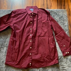 Van Heusen Red Casual Button Down Shirt with Classic Collar